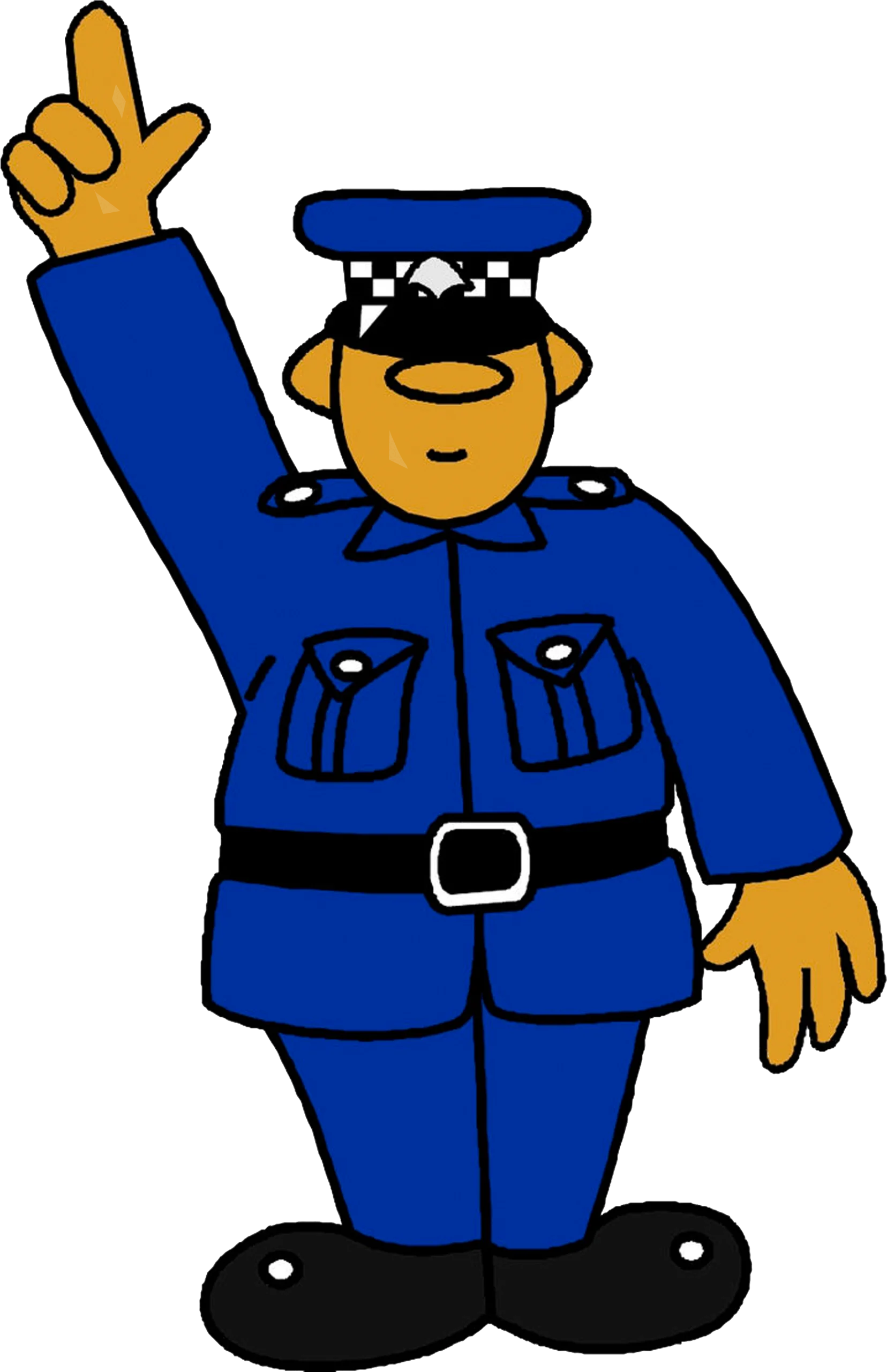 Friendly Cartoon Police Officer Clipart - Cheerful Law Enforcement Character Design