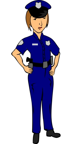 Professional Law Enforcement Officer Clipart Illustration in Blue Uniform