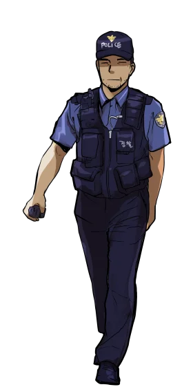 Professional Law Enforcement Officer Clipart Illustration in Full Uniform