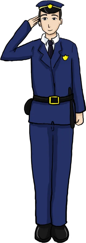 Professional Law Enforcement Officer Standing at Attention Clipart Illustration