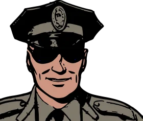 Retro Stylized Law Enforcement Officer Vintage Graphic Clipart Design
