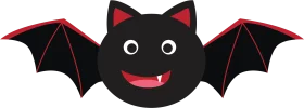 Adorable Vampire Bat Cartoon Halloween Clipart with Charming Smile