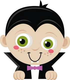 Adorable Vampire Cartoon Character Halloween Clipart with Cute Charm