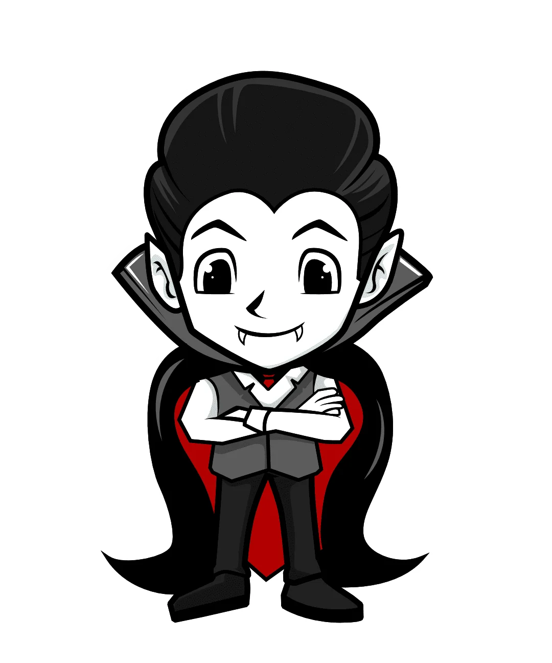 Adorable Vampire Chibi Halloween Clipart: Fangtastic Cartoon Character Design