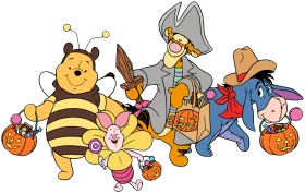 Adorable Winnie the Pooh and Friends Halloween Costume Clipart Adventure