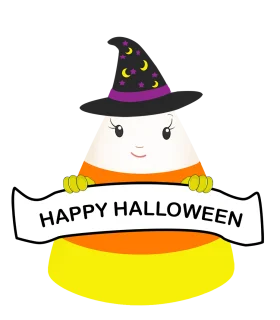 Adorable Witch Hat Candy Corn Character Halloween Festive Clipart Design