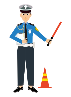 Professional Traffic Police Officer Directing Roadway Safety Clipart Illustration