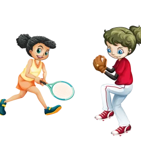 Active Kids Enjoying Sports: A Playful Afterschool Clipart Scene