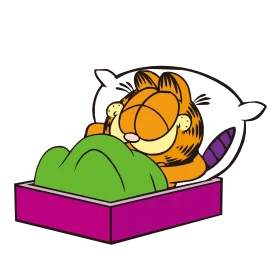 Adorable Garfield the Cat Sleeping Peacefully in Cozy Cartoon Clipart Scene