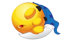Adorable Sleepy Emoji Character Wearing Blue Nightcap Clipart Illustration
