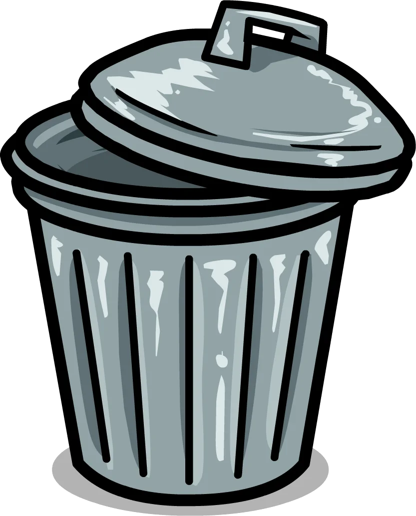 Classic Metal Garbage Bin Clipart Design - Simple Waste Container Illustration