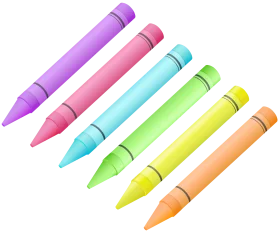 Colorful Kids Crayons Clipart: Pastel Wax Drawing Tools for Creative Art Projects