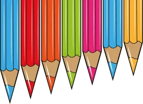 Colorful Sharp-Tipped Pencils Arranged in Playful Artistic Clipart Design