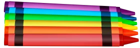 Colorful Spectrum of Waxy Drawing Tools Clipart Illustration
