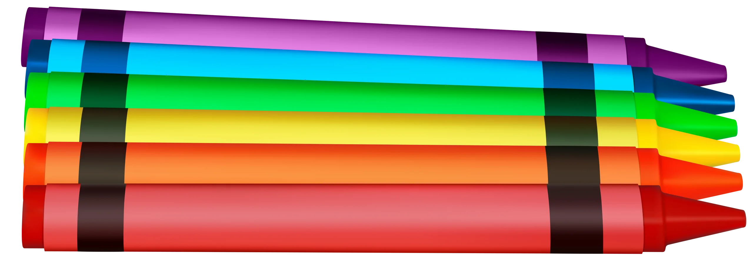 Colorful Spectrum of Waxy Drawing Tools Clipart Illustration