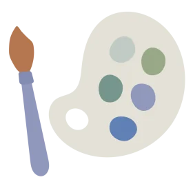 Creative Afterschool Art Palette and Paintbrush Clipart Design for Kids