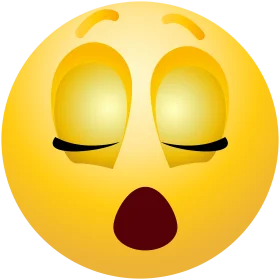 Drowsy Emoji Clipart - Sleepy Yellow Face with Closed Eyes Expressing Exhaustion