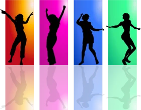 Dynamic Dancing Silhouettes Clipart Showcasing Energetic Movement Styles