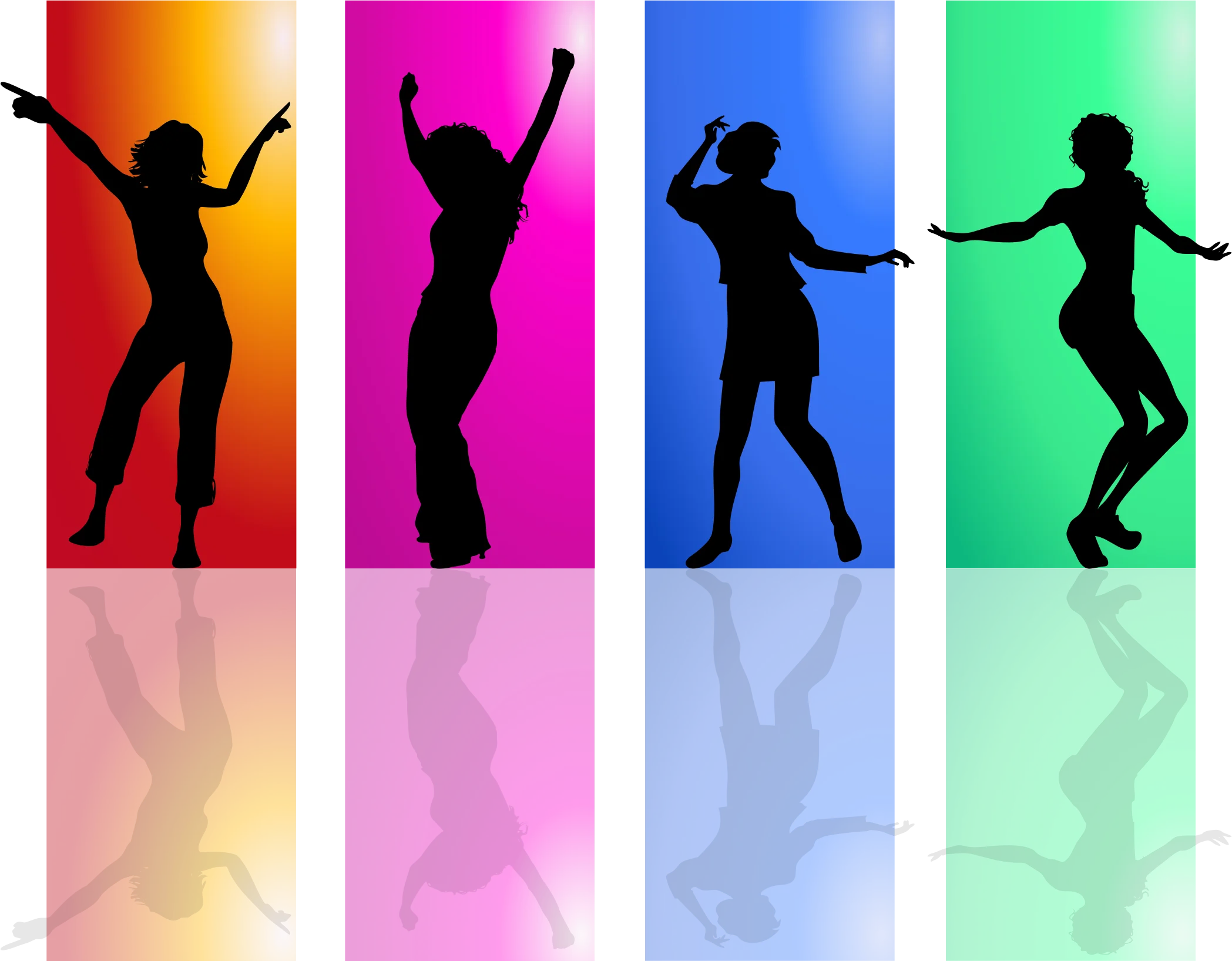 Dynamic Dancing Silhouettes Clipart Showcasing Energetic Movement Styles
