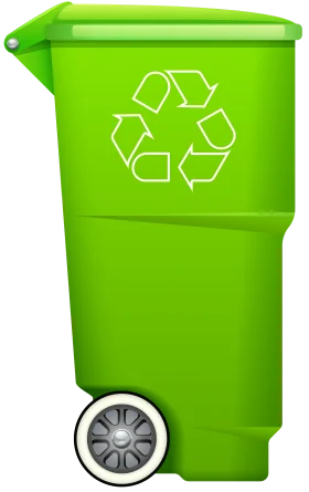 Eco-Friendly Bright Green Recycling Bin Clipart with Universal Recycling Symbol