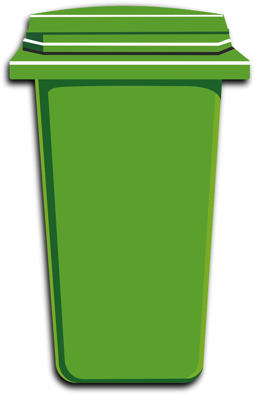 Eco-Friendly Green Recycling Bin Clipart Design with Sleek Modern Lines