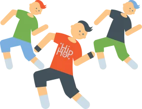 Energetic Dancing Figures Clipart - Dynamic Movement and Joyful Rhythm