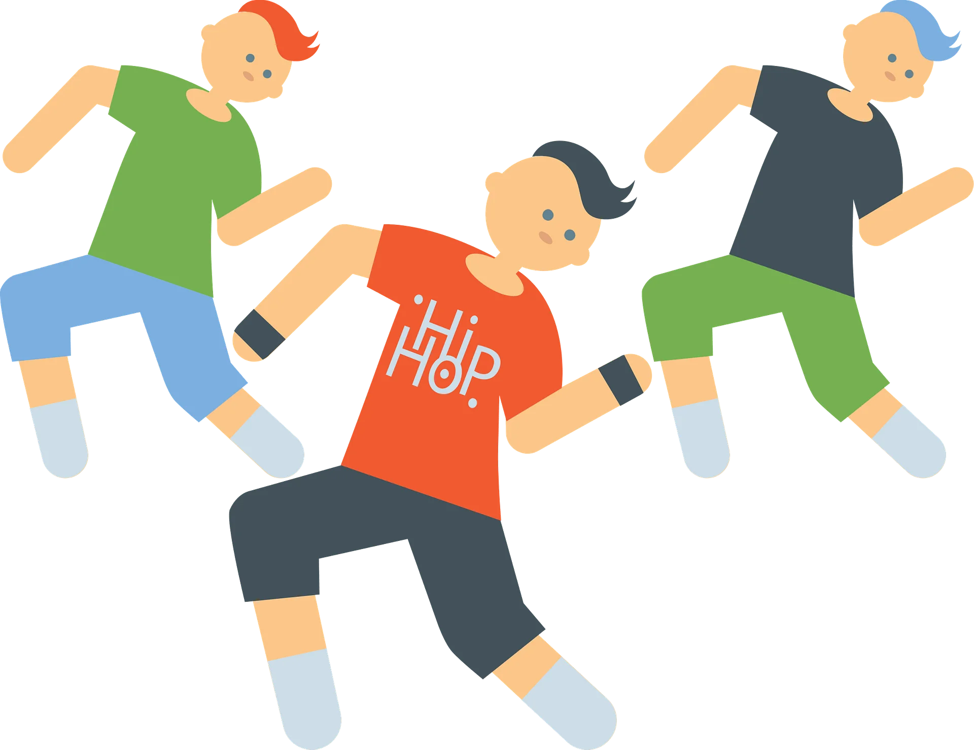 Energetic Dancing Figures Clipart - Dynamic Movement and Joyful Rhythm