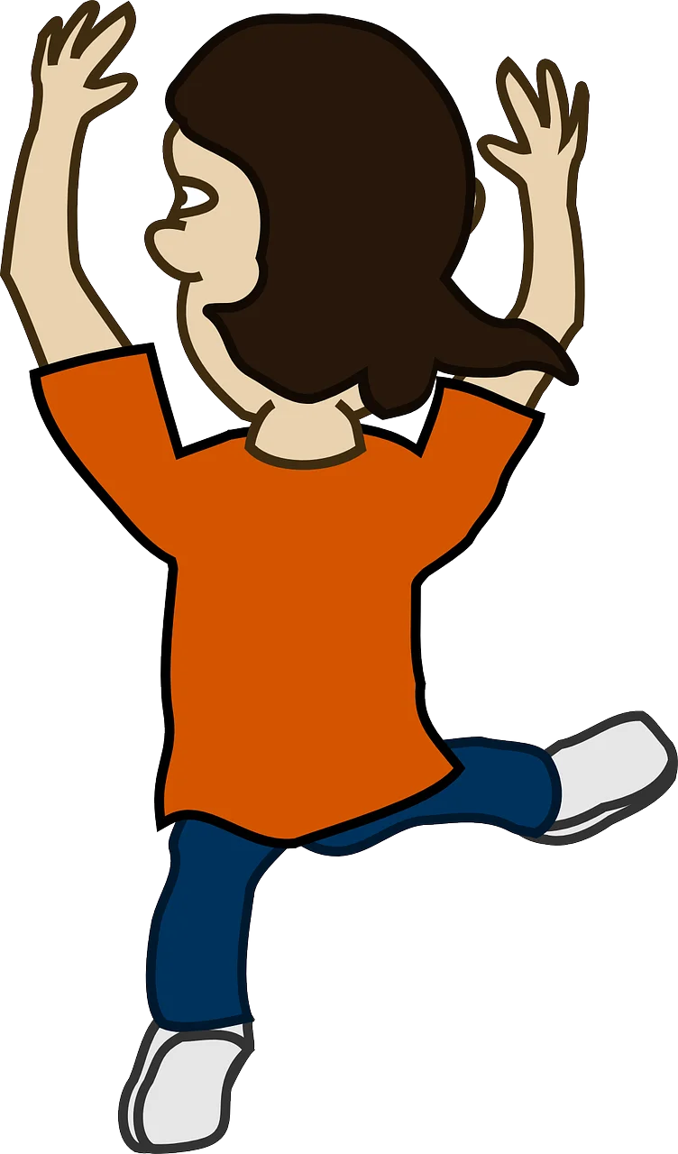 Enthusiastic Dancer Expressing Joy Through Energetic Clipart Movement
