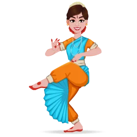 Graceful Indian Classical Dance Clipart - Expressive Traditional Performance Art