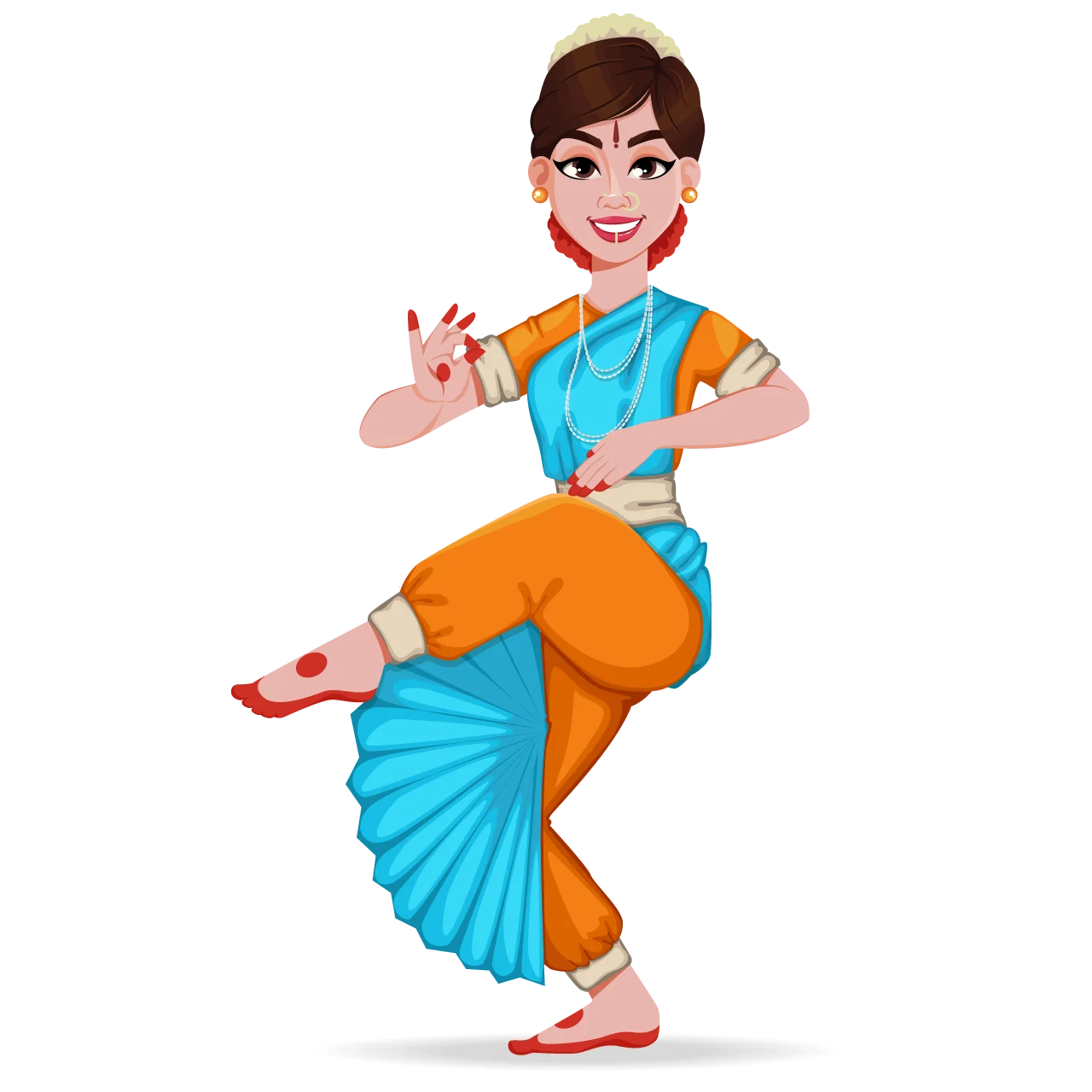 Graceful Indian Classical Dance Clipart - Expressive Traditional Performance Art