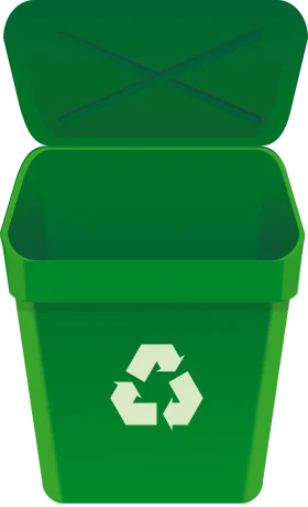 Green Eco-Friendly Recycling Bin Clipart with Universal Recycling Symbol