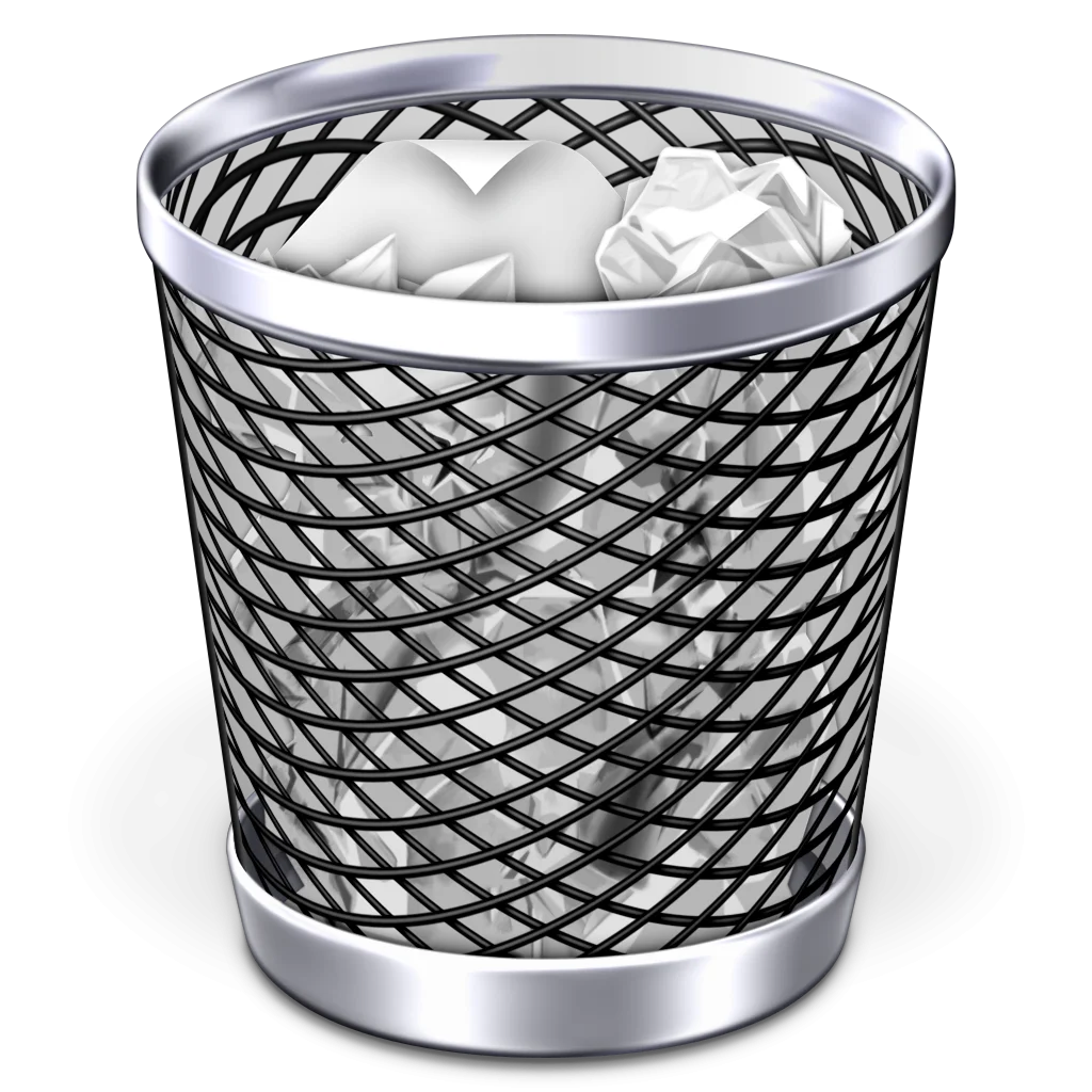 Metallic Wire Mesh Digital Trash Can Clipart with Realistic Shading