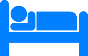 Minimalist Blue Sleep Clipart Icon Depicting Restful Slumber on Bed