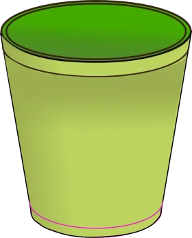 Minimalist Green Gradient Trash Can Clipart with Simple Design Elements