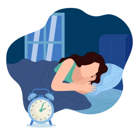 Peaceful Nighttime Sleep Clipart Illustration with Soft Blue Tones
