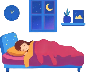 Peaceful Nighttime Slumber: A Cozy Sleep Clipart Illustration of Restful Moments