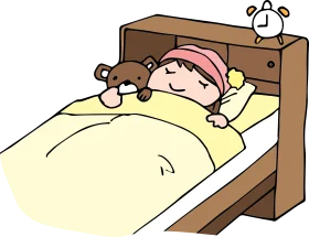 Peaceful Slumber: A Charming Cartoon Sleep Clipart Illustration of Cozy Bedtime