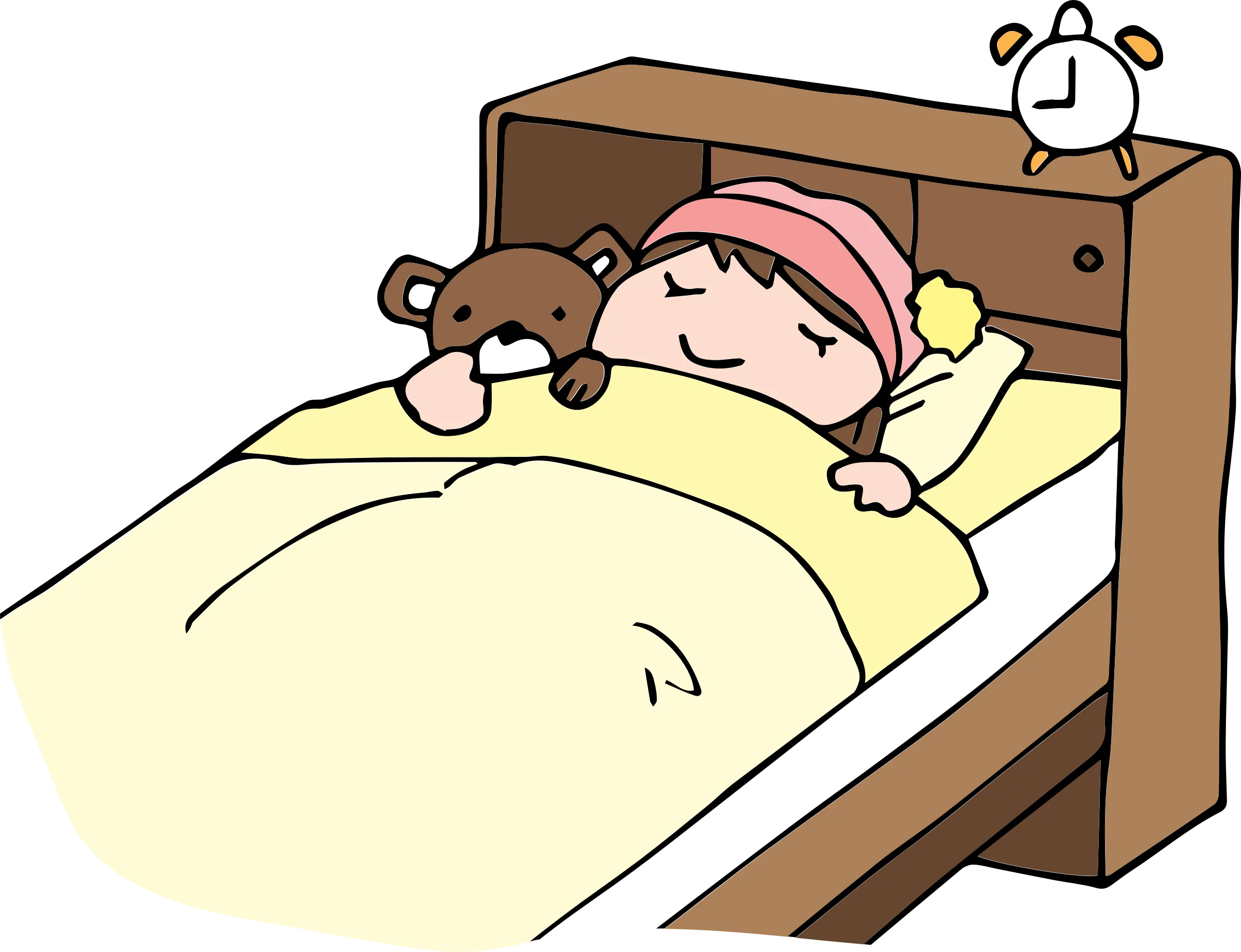 Peaceful Slumber: A Charming Cartoon Sleep Clipart Illustration of Cozy Bedtime