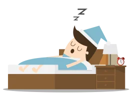 Peaceful Slumber Clipart: Cartoon Character Resting in Cozy Bedroom Scene