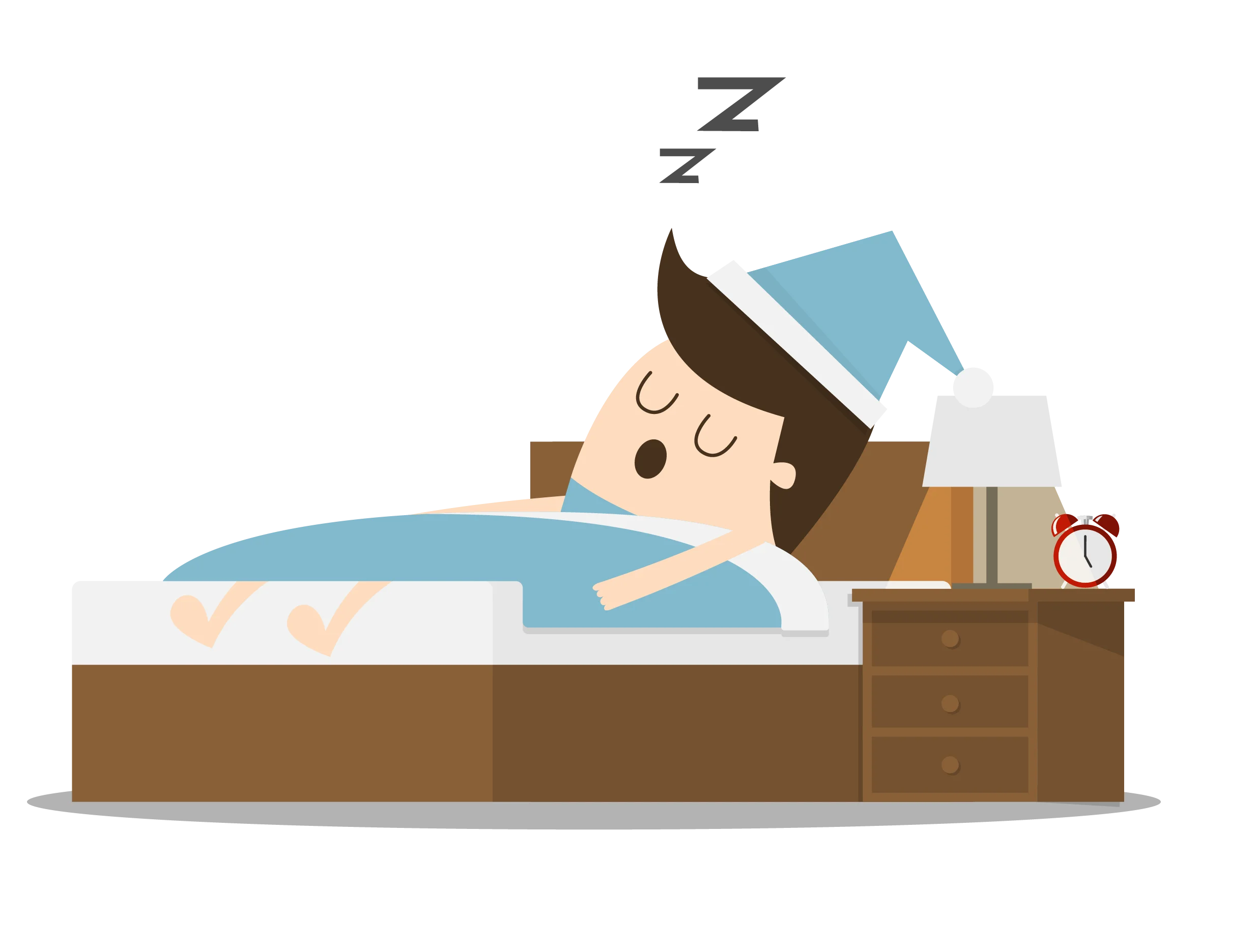 Peaceful Slumber Clipart: Cartoon Character Resting in Cozy Bedroom Scene