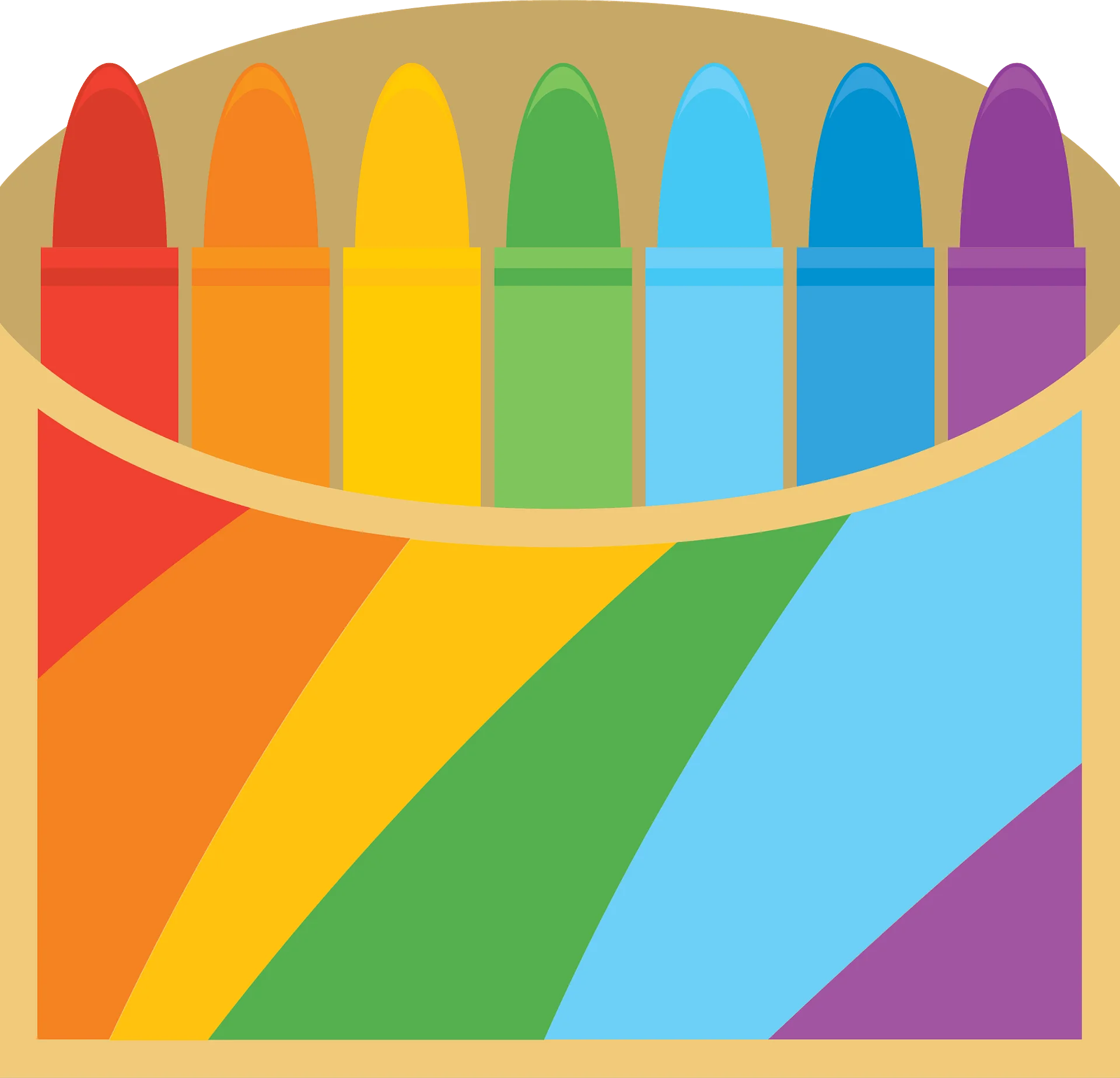 Rainbow Crayon Collection Clipart: A Colorful Array of Creative Drawing Tools
