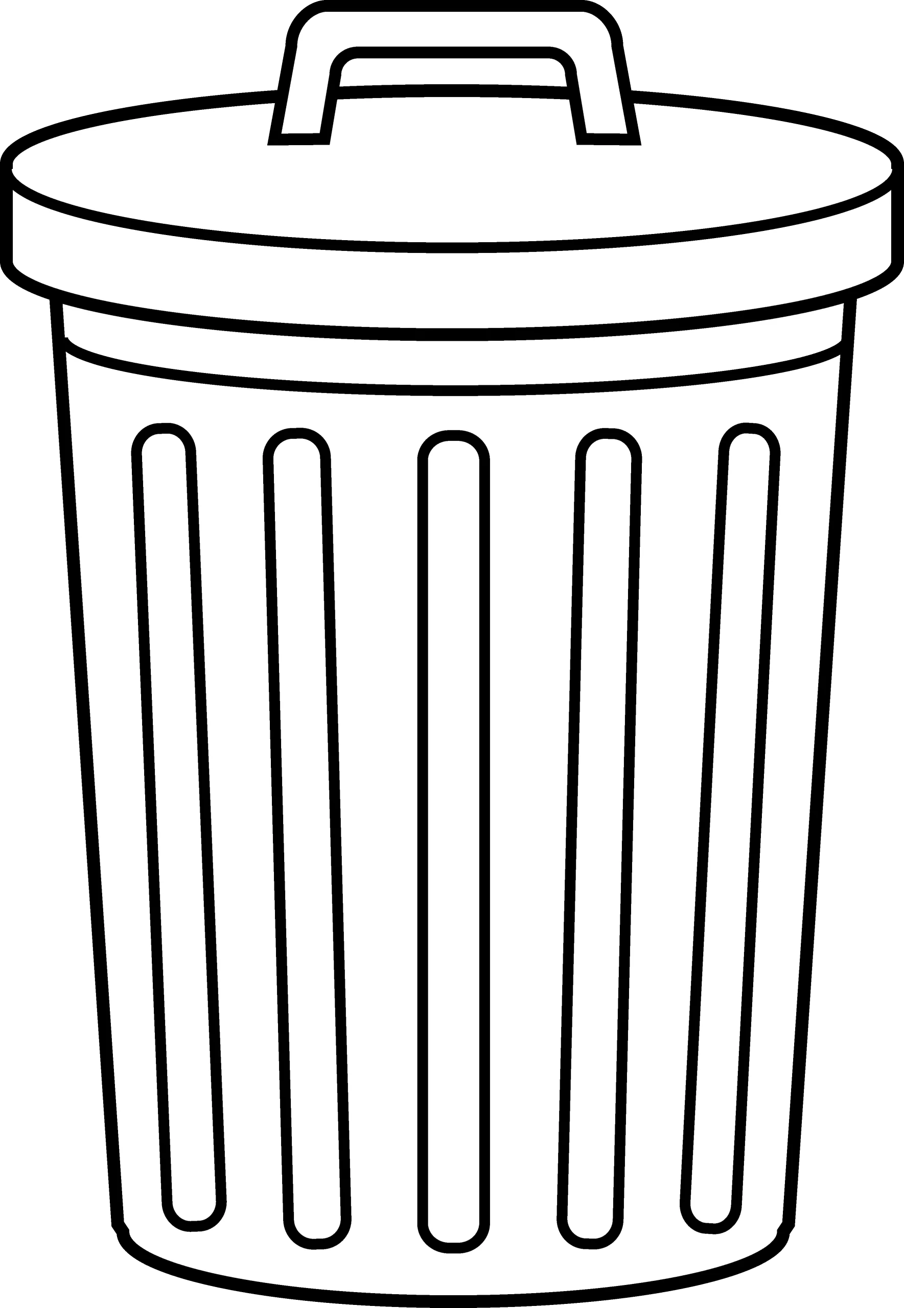 Simple Black and White Trash Can Clipart Illustration for Design Projects