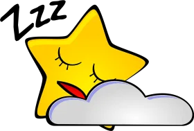 Sleepy Star Dreaming Behind a Soft Cloud: Adorable Bedtime Clipart Illustration