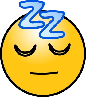 Tranquil Sleepy Emoji Clipart: Peaceful Slumber in Soft Yellow and Blue