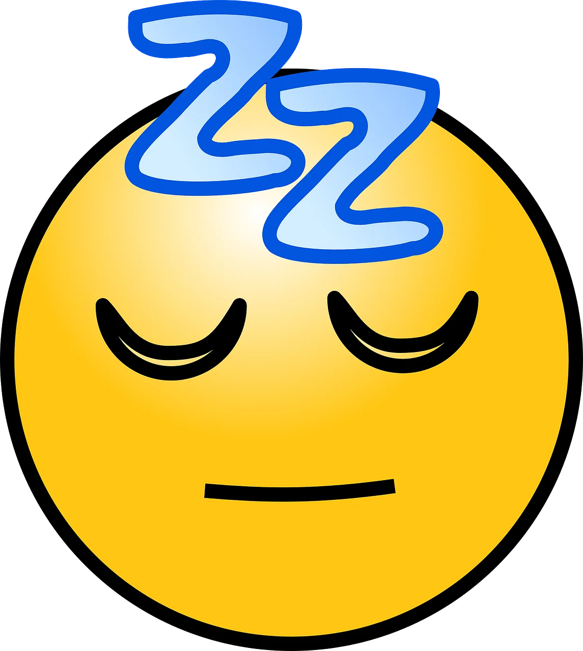 Tranquil Sleepy Emoji Clipart: Peaceful Slumber in Soft Yellow and Blue