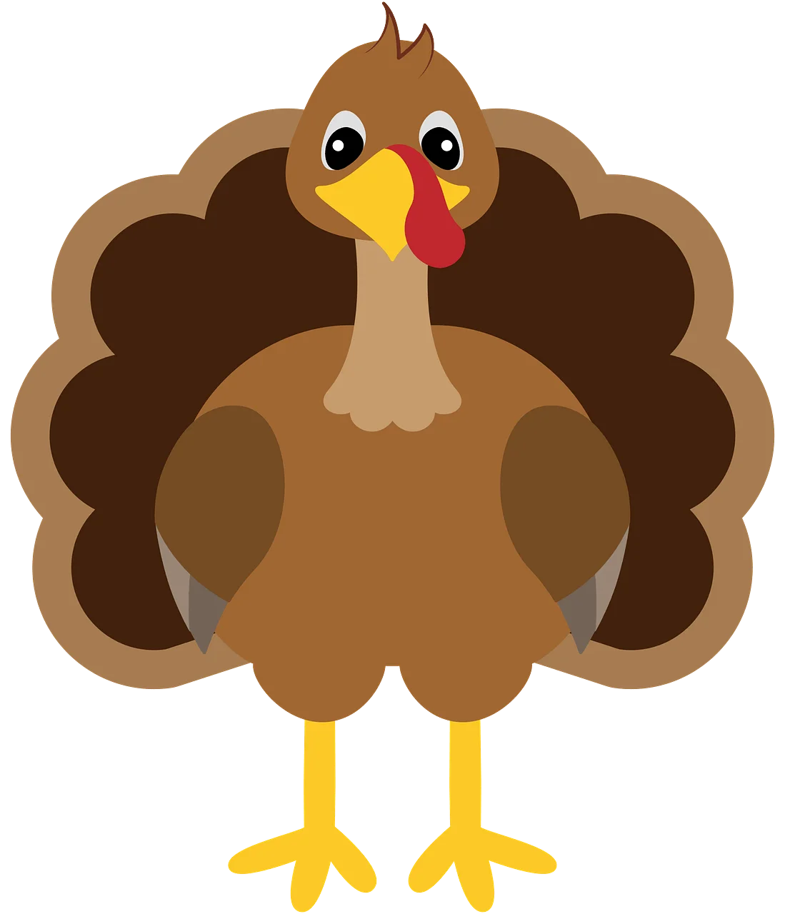 Adorable Thanksgiving Turkey Clipart - Cute Cartoon Style Festive Illustration