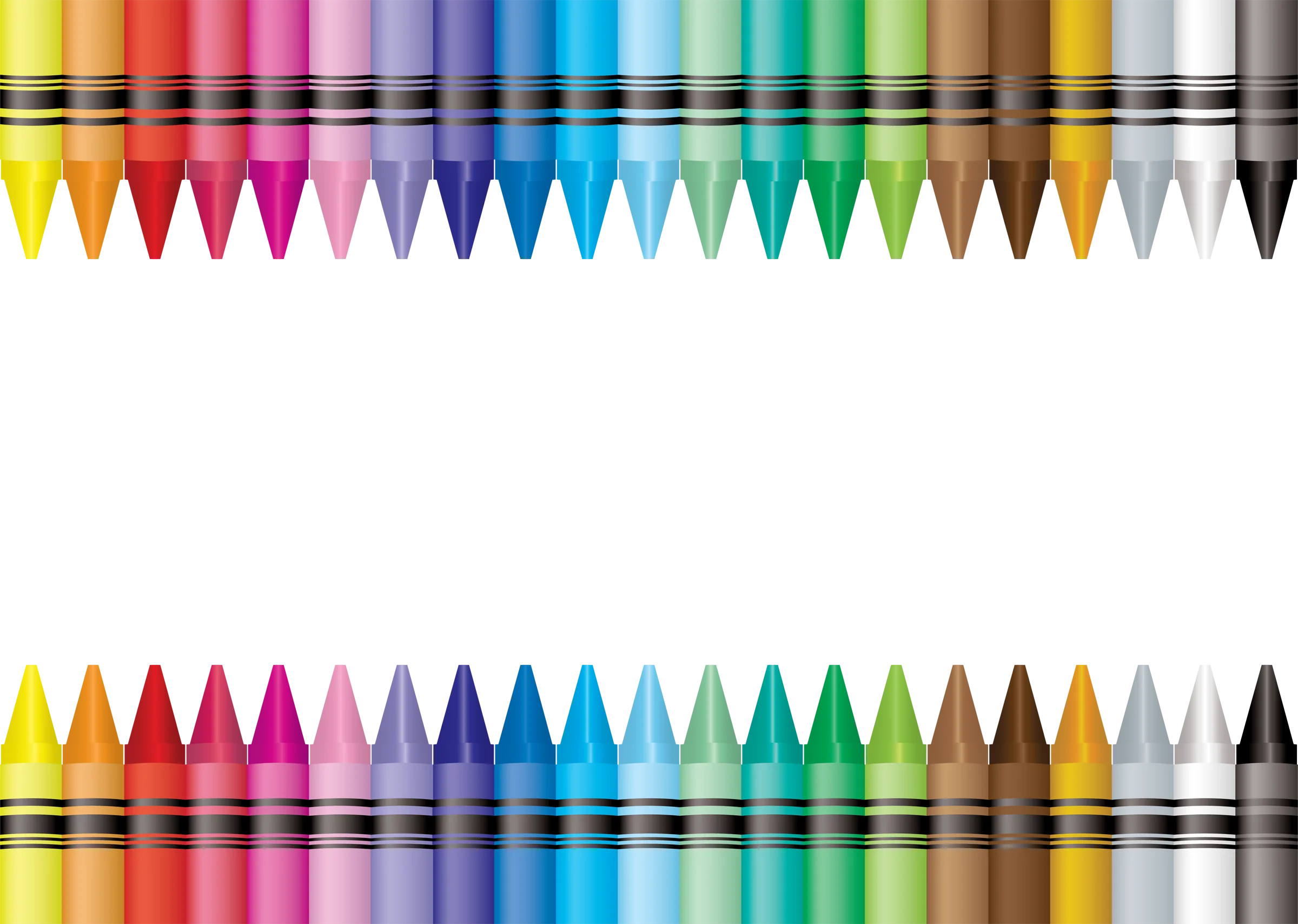 Colorful Crayon Border Clipart Showcasing Rainbow of Artistic Expression