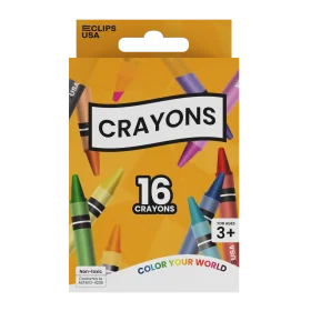 Colorful Crayons Clipart Pack: 16 Expressive Drawing Tools for Creative Kids