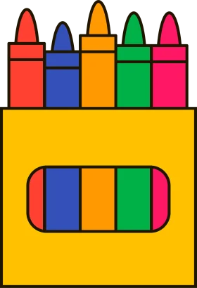 Colorful Kindergarten Art Supplies Crayon Clipart Design for Creative Projects
