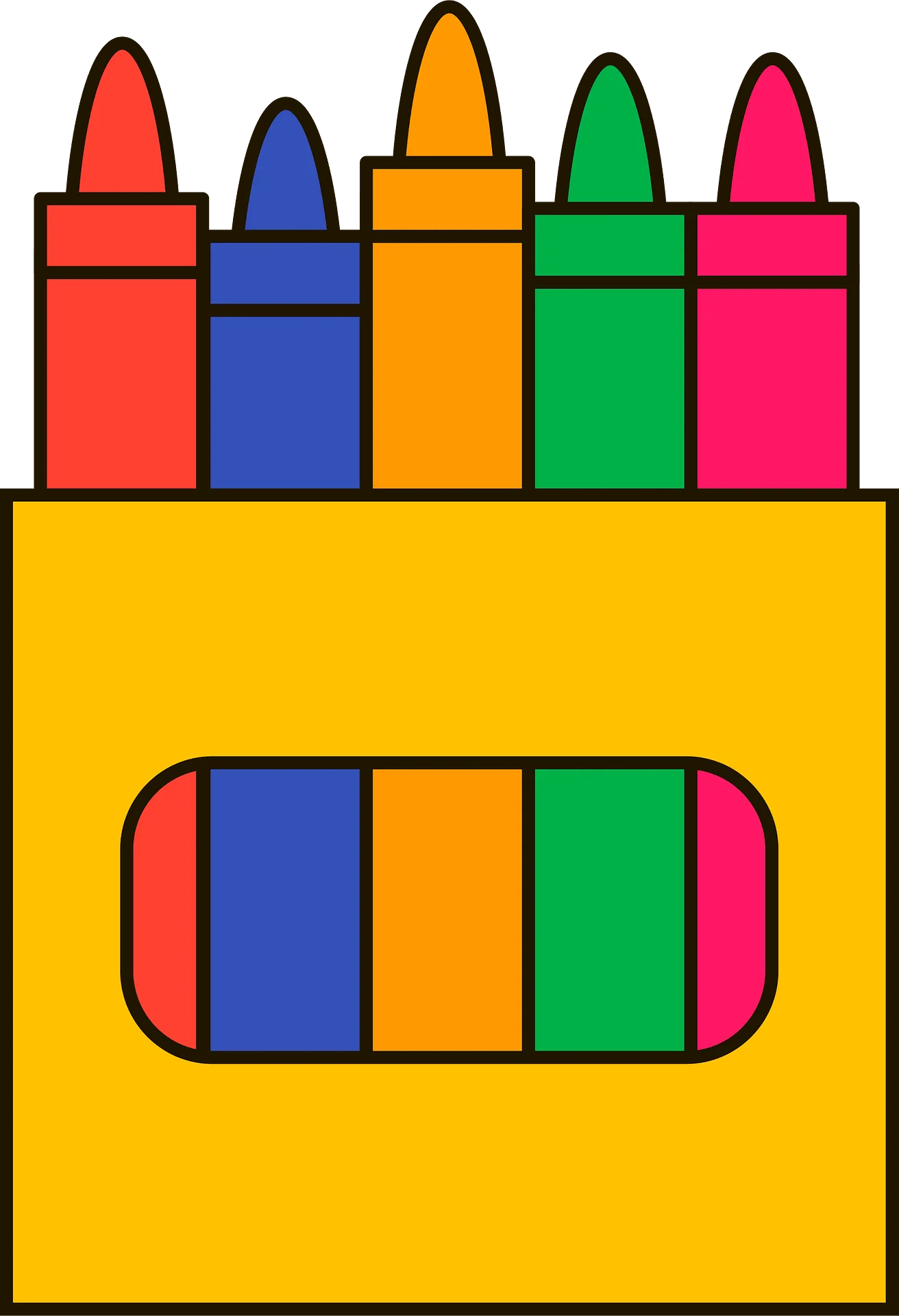 Colorful Kindergarten Art Supplies Crayon Clipart Design for Creative Projects